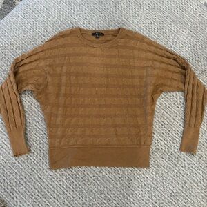 CYRUS Womens Brown Cable Crewneck Sweater